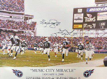 Kevin Dyson & Frank Wycheck Dual Signed Tennessee Titans Music City ...