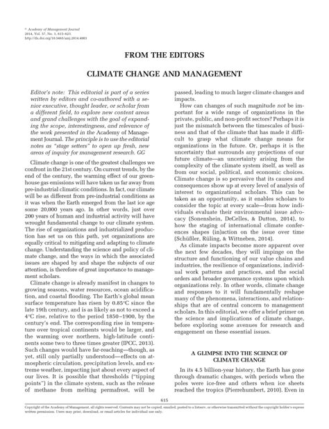 (PDF) Climate Change and Management