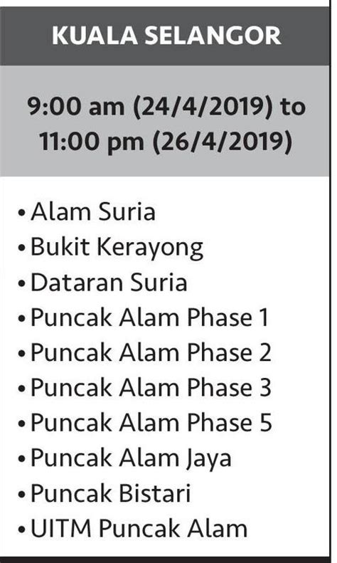 SYABAS Water Disruption 2019: Full List Of Affected Areas Here