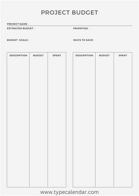 Printable Project Budget Template: Get Your Project On Track With A Free