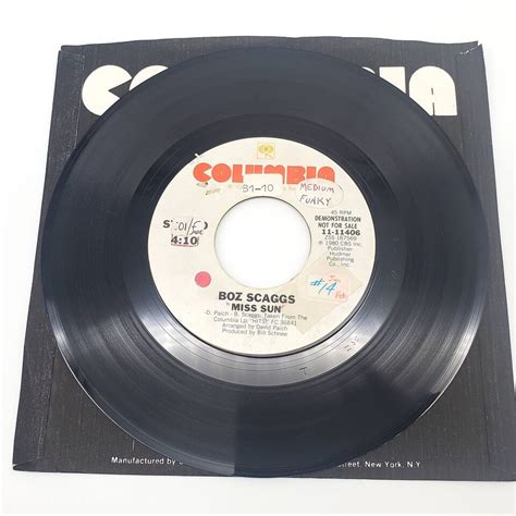 Boz Scaggs Miss Sun Single Record Columbia 1980 11-11406 PROMO Y | eBay