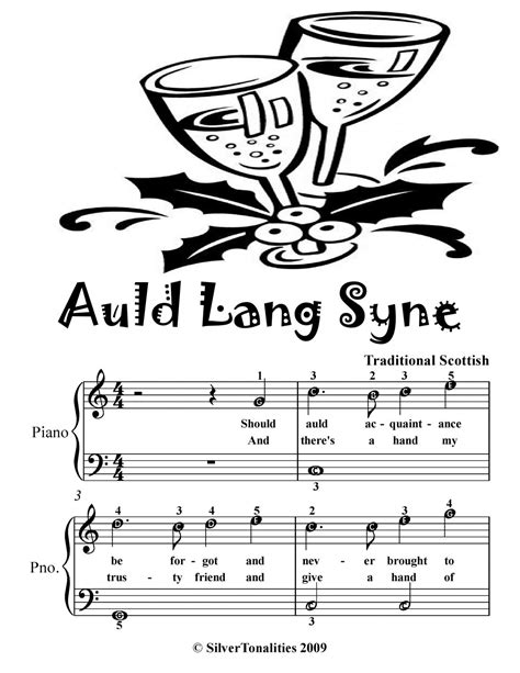 Auld Lang Syne Easy Piano Sheet Music PDF