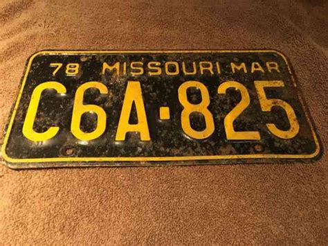 Rare! Hard to Find! Vintage Missouri Official Car License