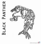 Black Panther Marvel Coloring Drawing Pages sketch template