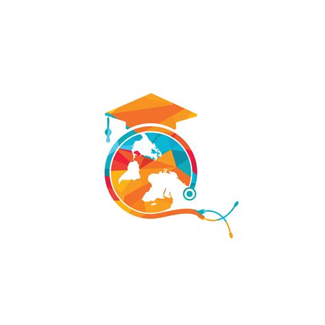 Study abroad vector logo design. Medical study in abroad logo concept ...