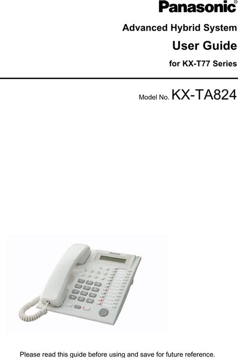 PSQX3422ZAPT Panasonic KX T7730 Manual