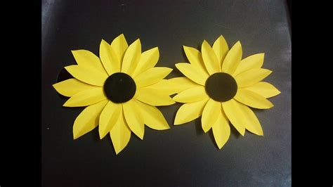 how to make a paper flower tutorial (sunflower) paper crafts in 2020 | Sunflower paper craft ...