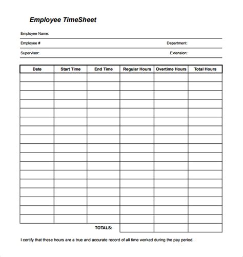 Employee Time Sheets Printable | shop fresh