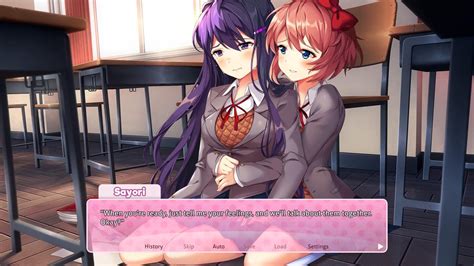 New screenshot from DDLC+ side story with Sayori and Yuri, drawn by ...