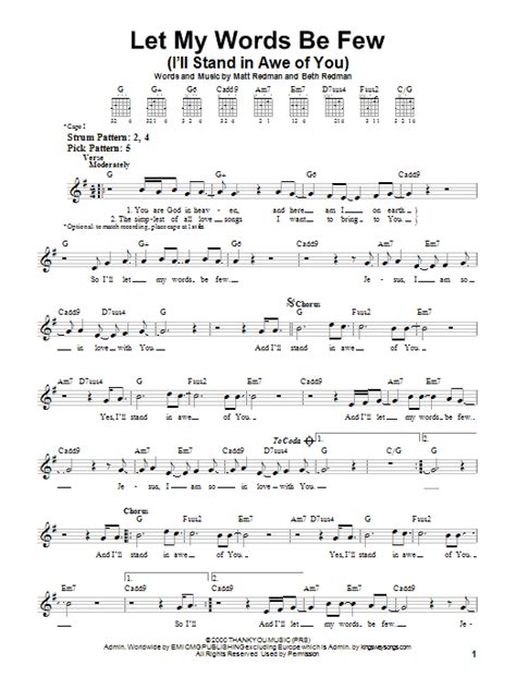 Let My Words Be Few (I'll Stand In Awe Of You) | Sheet Music Direct