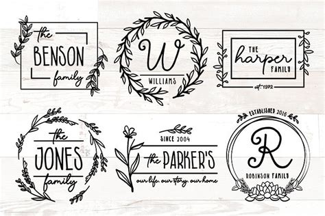 Vol 2 Family Monogram Sign Bundle Floral family monogram svg | Etsy