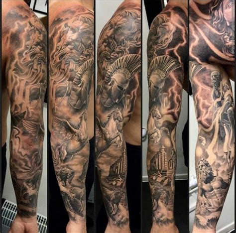 Sleeve Zeus Tattoo, Altgriechisches Tattoo, Poseidon Tattoo, Chest ...