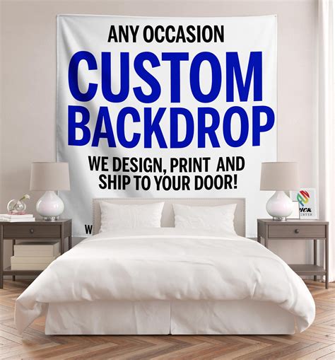 Custom Photo Backdrop Custom Birthday Banner Custom Picture Tapestry ...