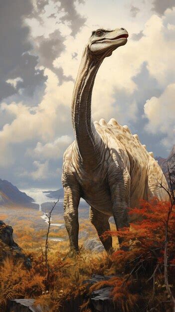 Premium AI Image | Illustration of a dinosaur Patagotitan in its ...