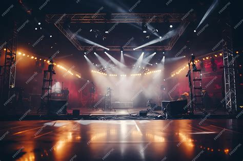 Premium Photo | Stage lights and spotlights on a concert stage Lighting ...