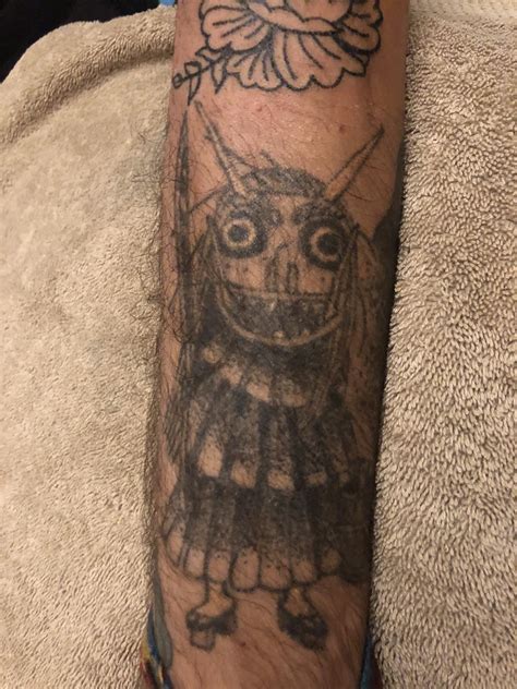 My first attempt ever at a snp. Did this yokai tattoo on my man a year ...