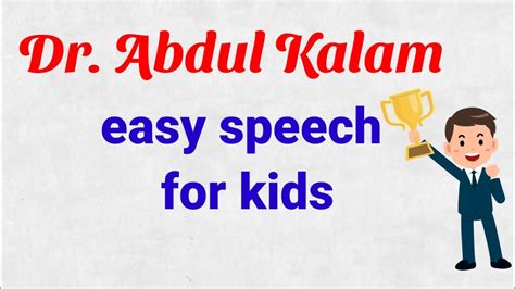 Abdul kalam easy speech for kids||Abdul kalam speech in English ...