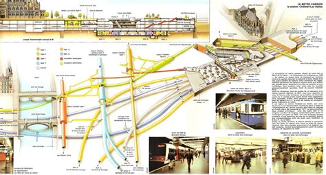 Transit Maps: Submission – Cutaway Diagram of the Châtelet–Les Halles Station Complex, Paris, 1980s