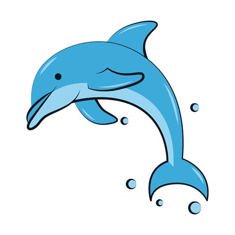 flat color vector illustration of a blue dolphin 2730057 Vector Art at ...