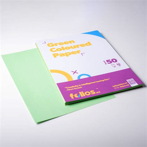 A4 Green Paper – 80gsm, 50 sheets – Folios.mt