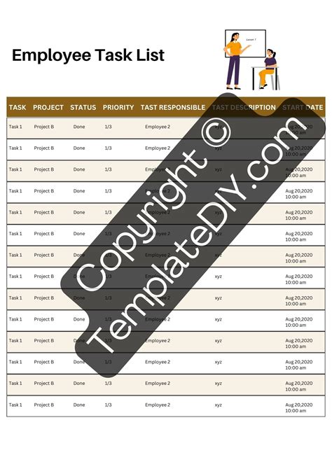 An Employee Task List Template is a pre-made document that outlines the tasks each employee is ...