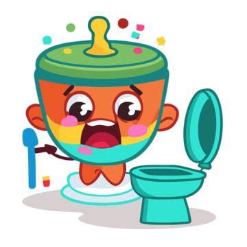 Potty Time Vector, Sticker Clipart Cartoon Yellow Box With Angry Little ...