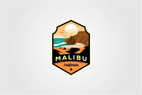 malibu california beach logo vector illustration design (1803540) | Logos | Design Bundles