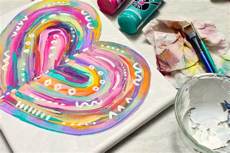 DIY Easy Abstract Heart Painting - Welcome To Nana's