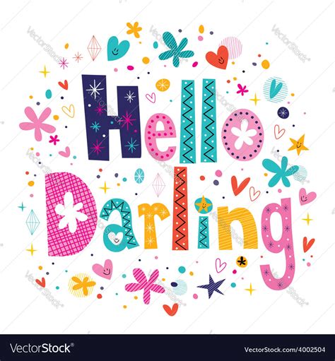 Hello darling Royalty Free Vector Image - VectorStock