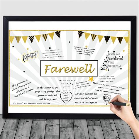 Buy Farewell Party Decorations Goodbye Card Guest Book We Will Miss You Card Retired Party ...