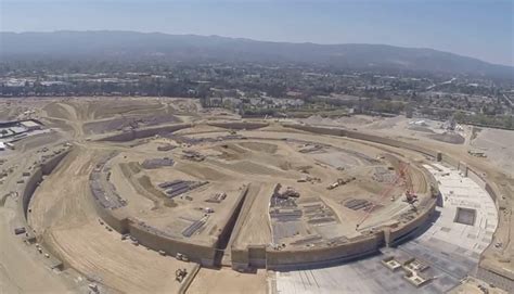 The new Apple campus construction site, as seen from a drone