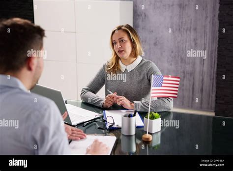 US Immigration Application And Consular Visa Interview Stock Photo - Alamy