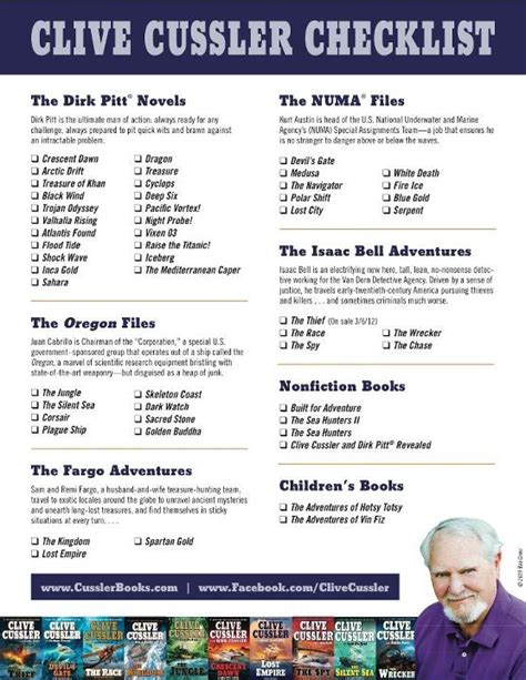 Printable List Of All Clive Cussler Books