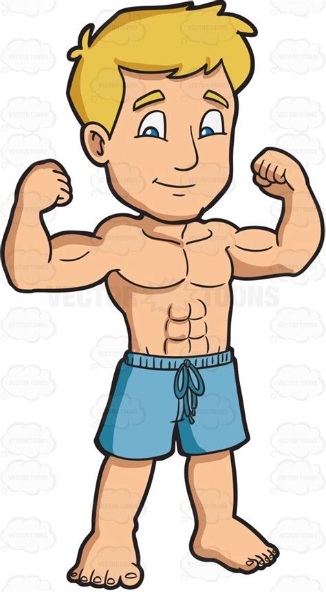 A guy flexing his muscles #cartoon #clipart #vector #vectortoons # ...