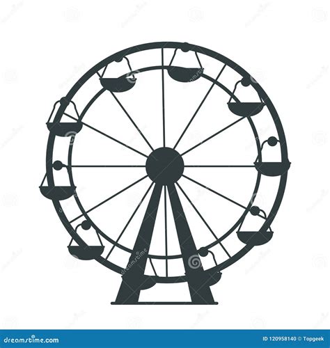 Silhouette Of A Ferris Wheel At The Park Cartoon Vector | CartoonDealer.com #59145711