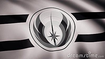 Star Wars. Jedi Order Flag is Waving on Transparent Background. Close ...