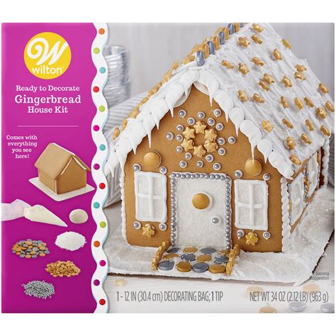 Wilton Ready to Decorate Dazzling Gingerbread House Decorating Kit ...