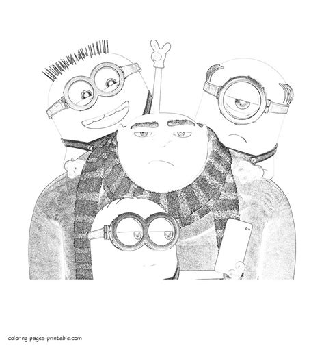 Gru and minions coloring page || COLORING-PAGES-PRINTABLE.COM