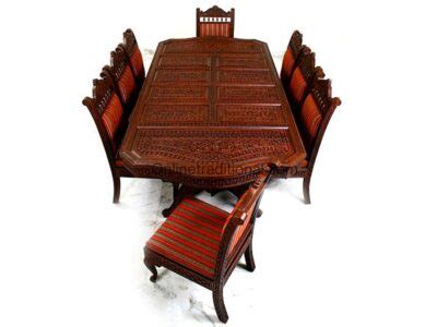 Teak Dining Table | Dining Chair | Dining Room Furniture | Indian Dining Set - Pearl Handicraft