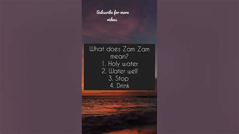 WHAT DOES ZAM ZAM MEANS? #religion #islamicvideo - YouTube