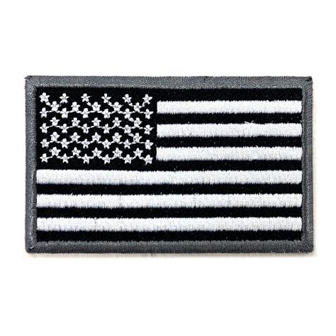 American Flag Patch / Black and White