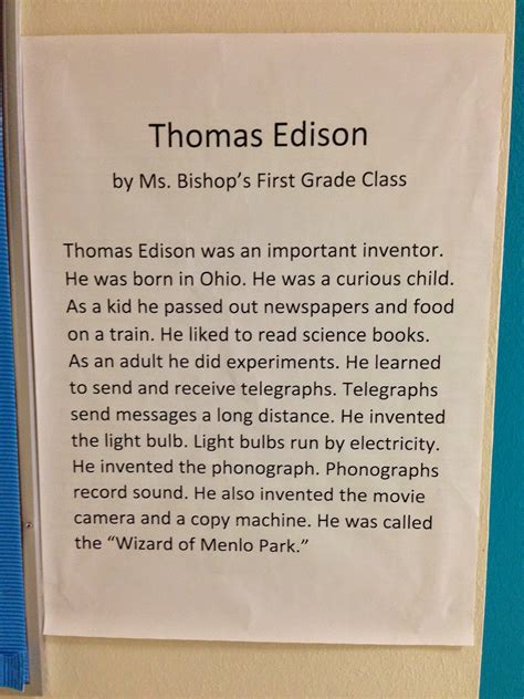 Bishop's Blackboard: An Elementary Education Blog: Thomas Edison and The Light Bulb