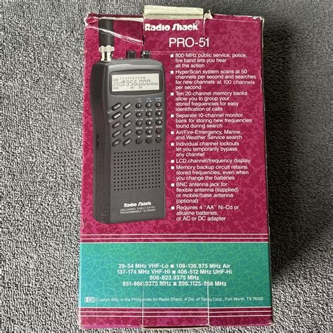 Radio Shack 200 Channel Portable Scanner 20-308 Pro-51 (Vintage) | eBay