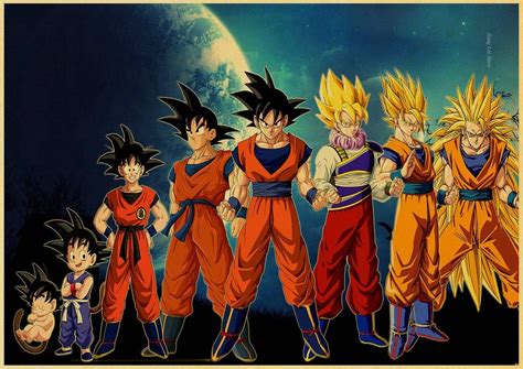 Dragon Ball Z Poster Goku Saiyan Forms | Dragon ball super manga ...