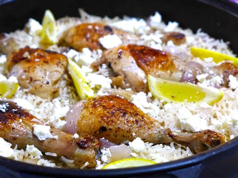 Lemony Greek Rice Pilaf (Pilafi) Recipe with Chicken legs - My Greek Dish