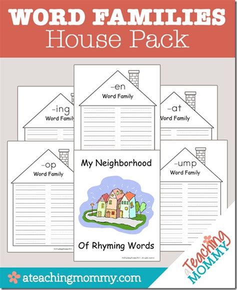 FREE Printable: Word Families House Pack