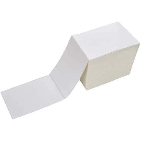 4x6" Fanfold Direct Thermal Shipping Labels Self Adhesive for Zebra and ...