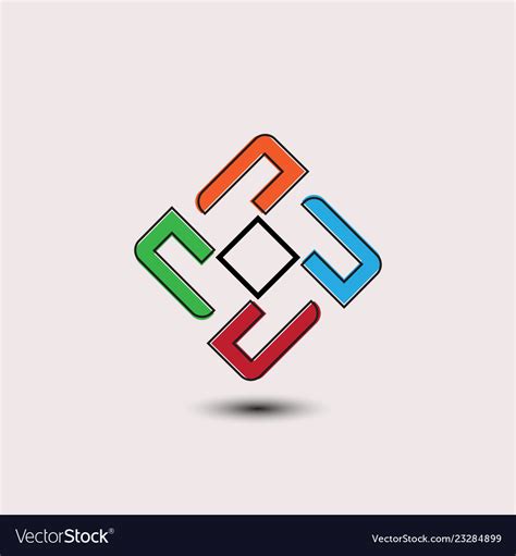 Abstract square business logo Royalty Free Vector Image