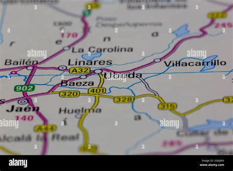 Ubeda Spain shown on a road map or Geography map Stock Photo - Alamy