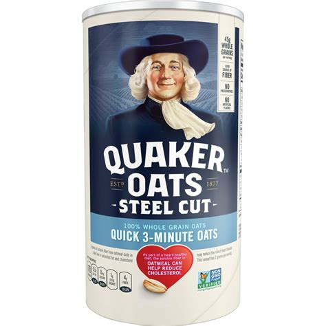 Quaker, Steel Cut Quick 3-Minute Oats, 25 oz Canister - Walmart.com ...